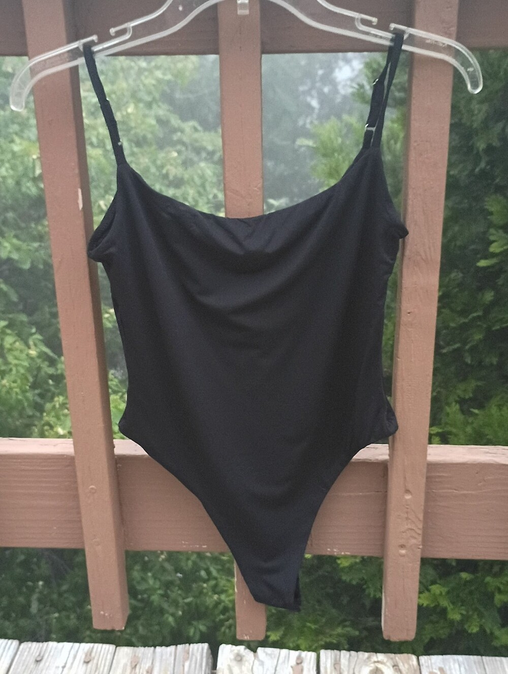 HYZ Black Thong Bodysuit sz M NEW